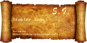 Stebler Iván névjegykártya